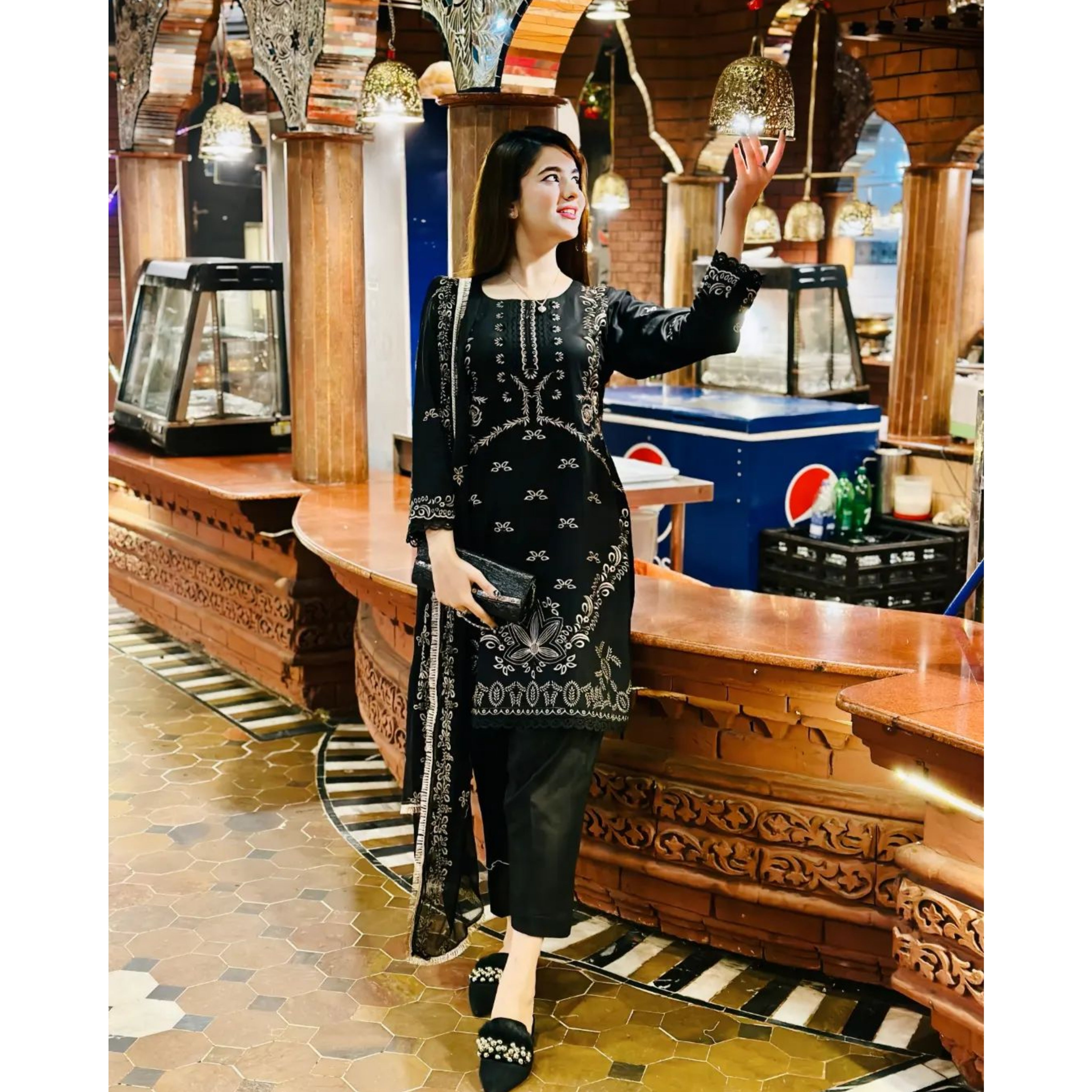 KH-02 : 3-PIECE UN-STITCHED EMBROIDERED PREMIUM LAWN DRESS