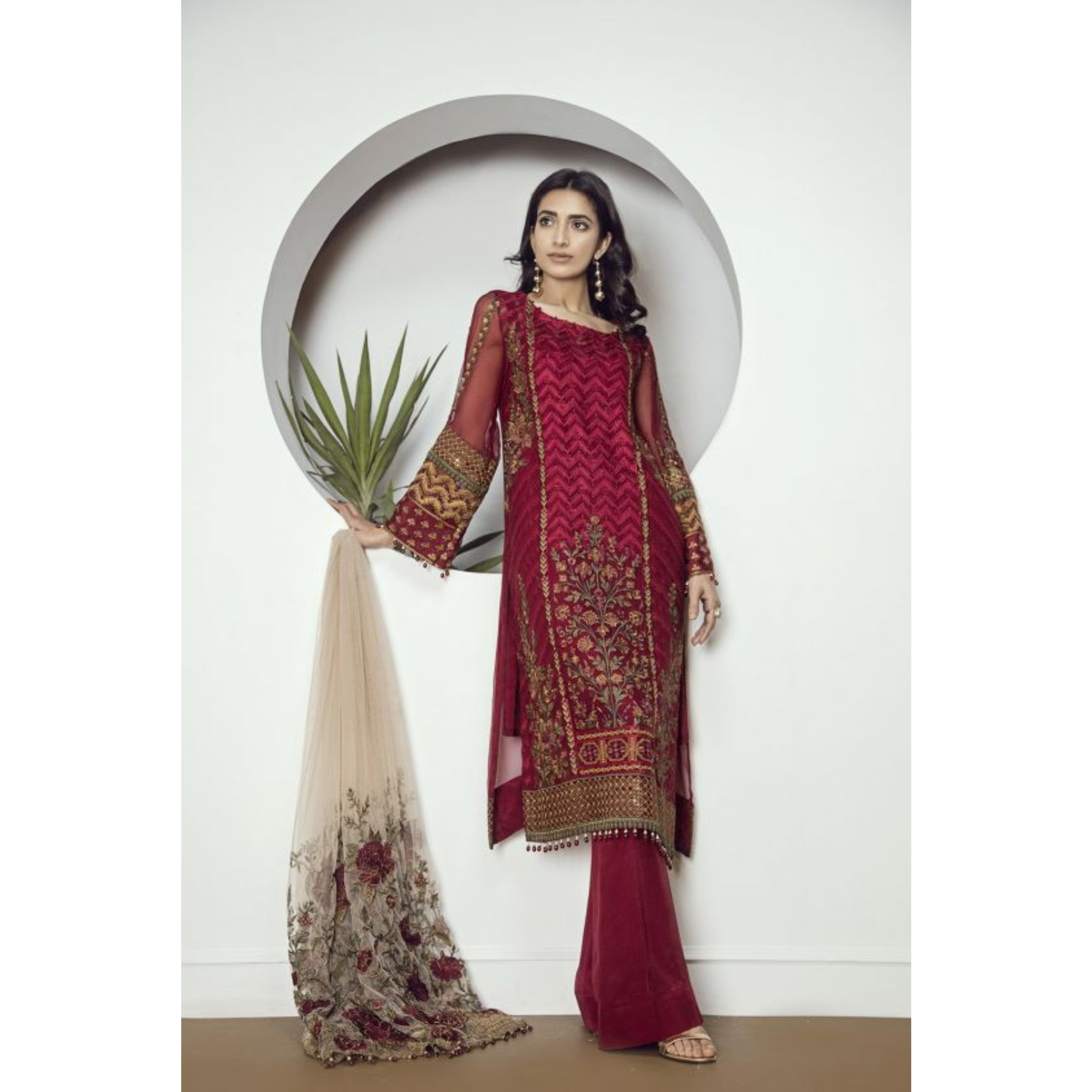 BM-01 : 3-PIECE UN-STITCHED EMBROIDERED PREMIUM LAWN DRESS