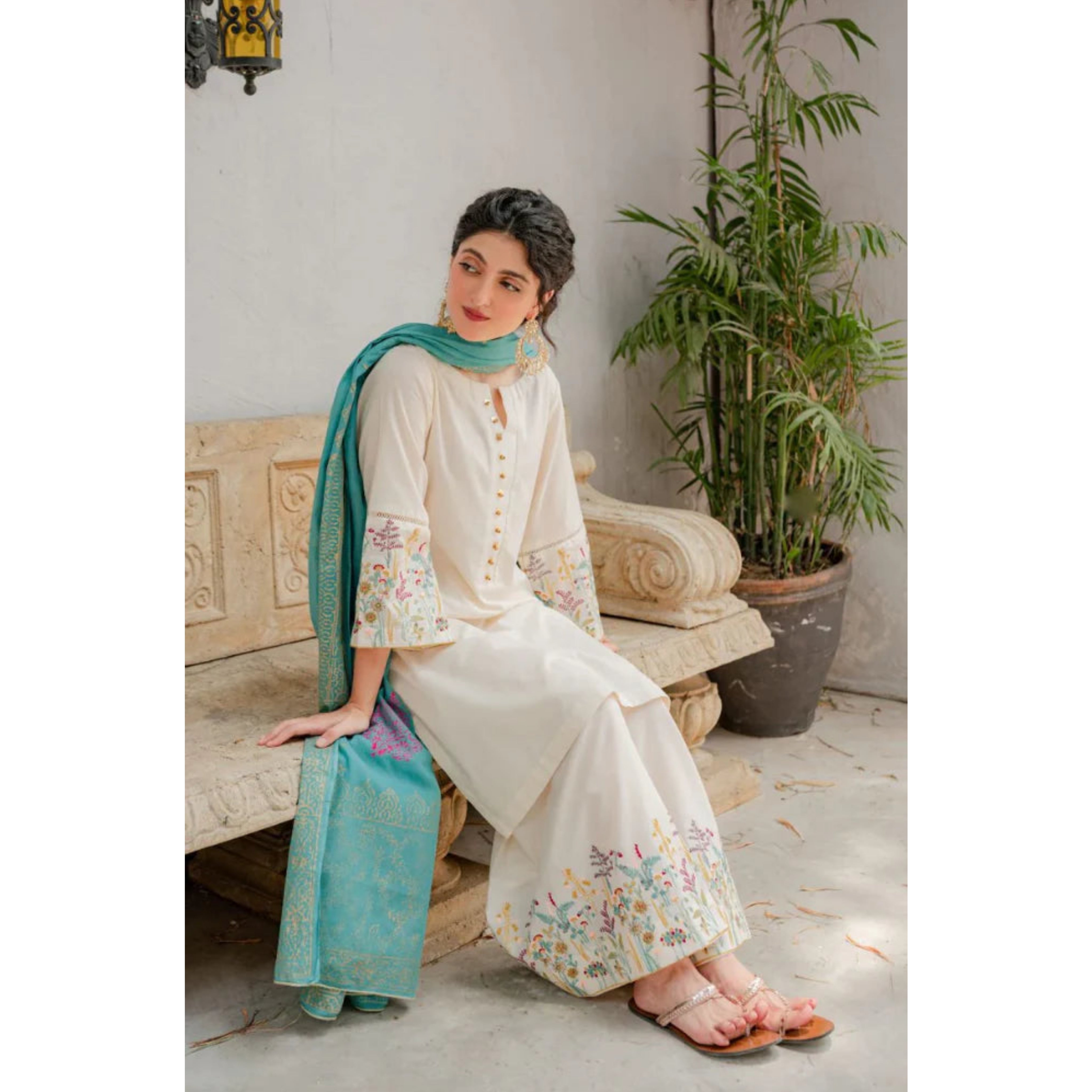 KH-03 : 3-PIECE UN-STITCHED EMBROIDERED PREMIUM LAWN DRESS