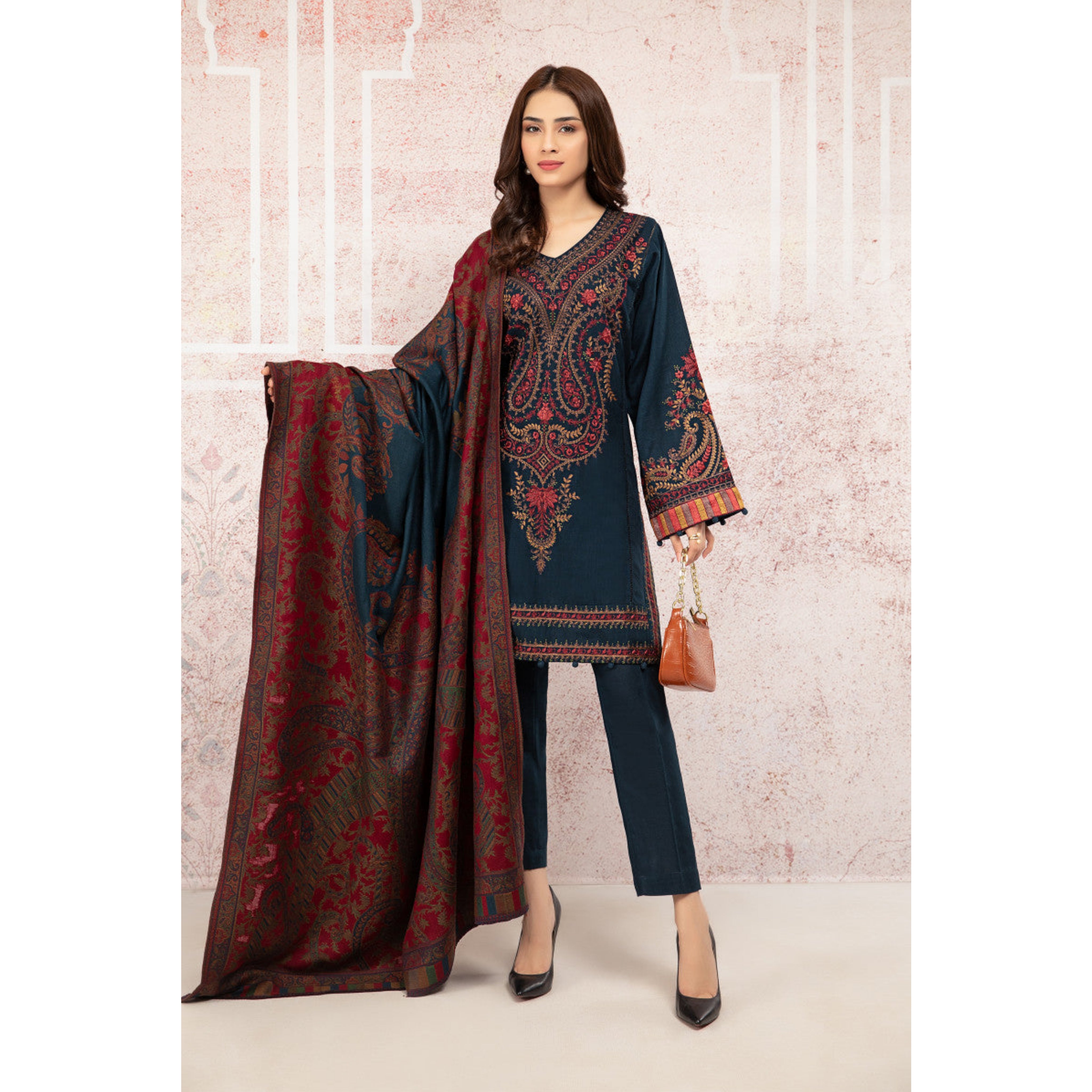 KH-06 : 3-PIECE UN-STITCHED EMBROIDERED PREMIUM LAWN DRESS