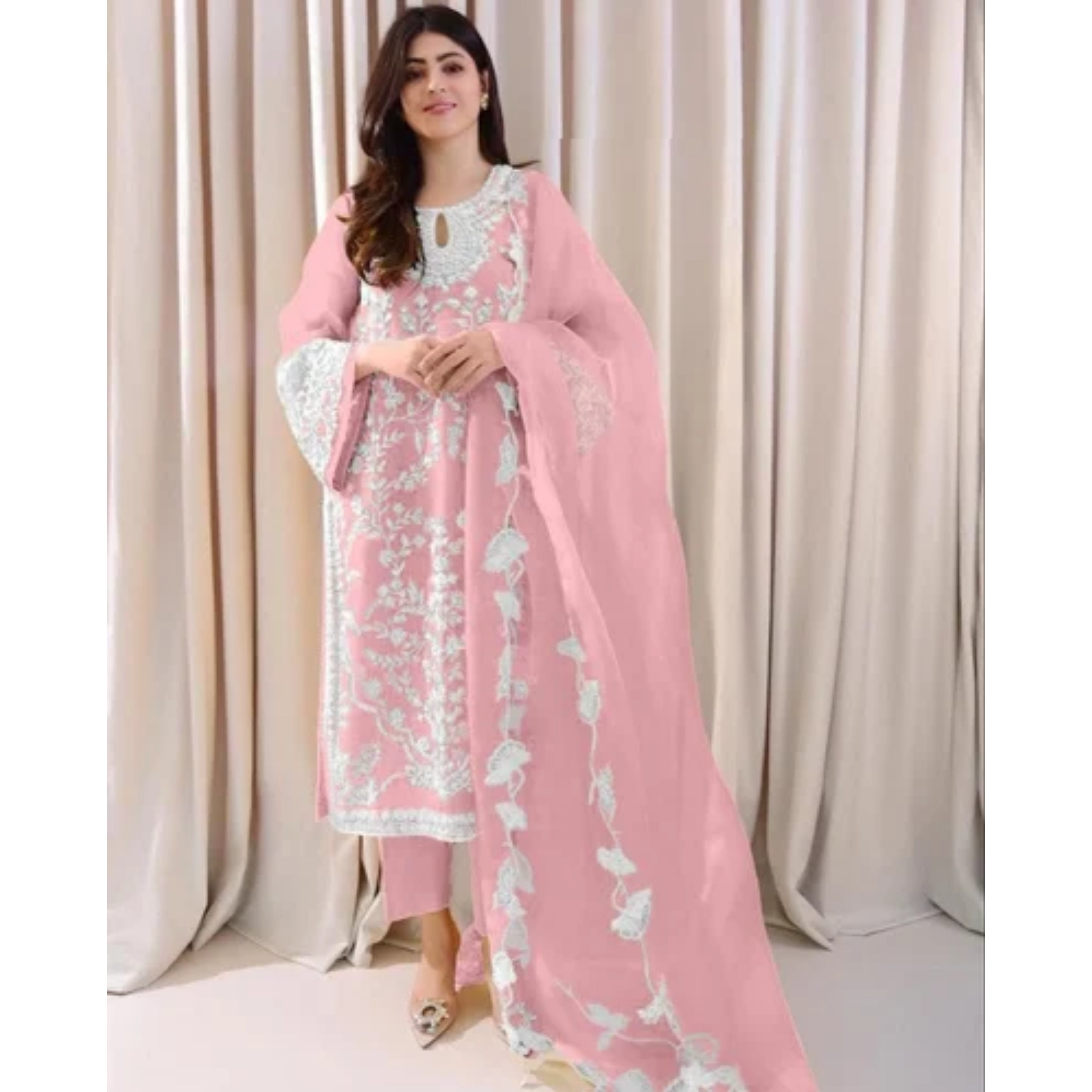 NA-07 : 3-PIECE UN-STITCHED EMBROIDERED PREMIUM LAWN DRESS