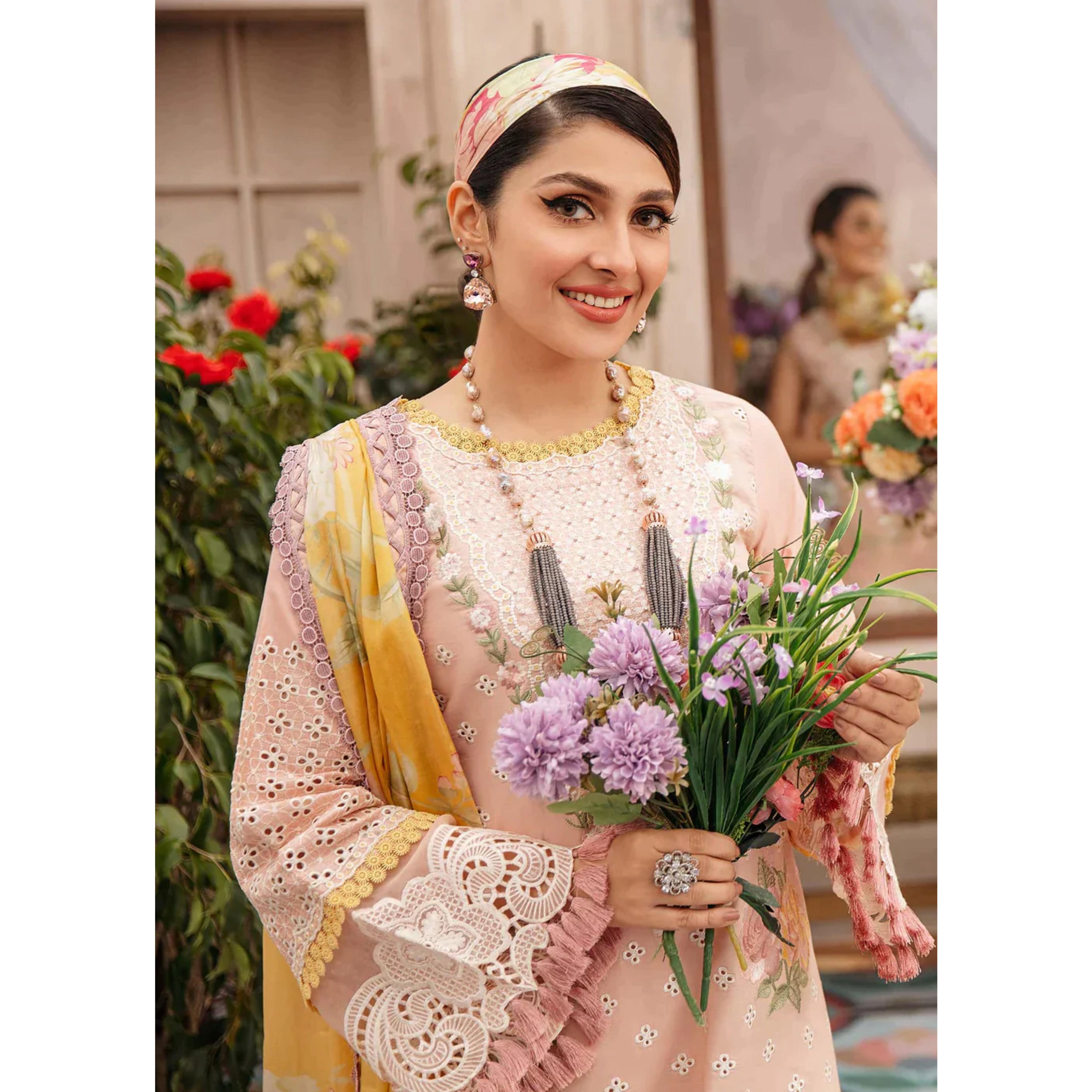 NA-09 : 3-PIECE UN-STITCHED EMBROIDERED PREMIUM LAWN DRESS