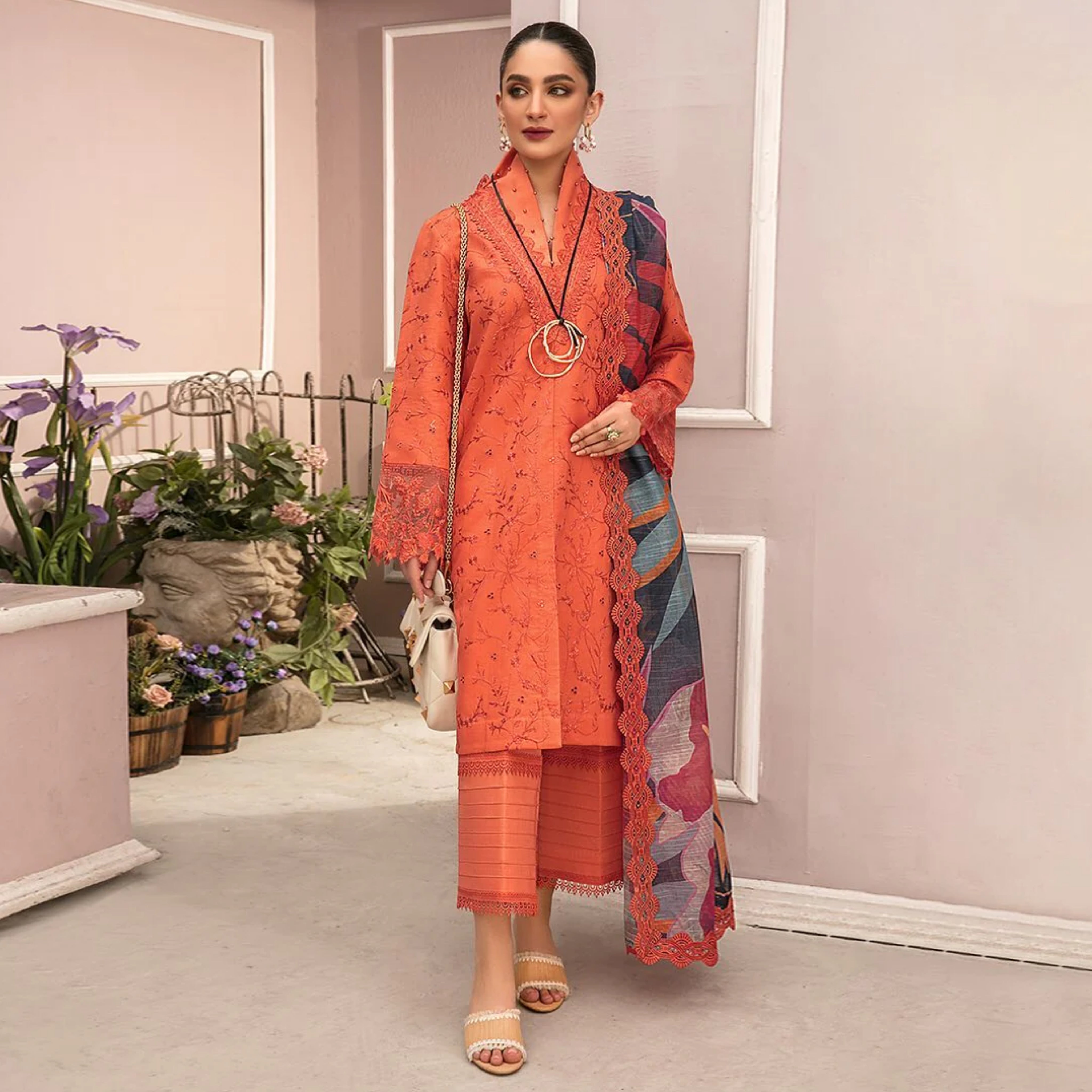 NA-11 : 3-PIECE UN-STITCHED EMBROIDERED PREMIUM LAWN DRESS