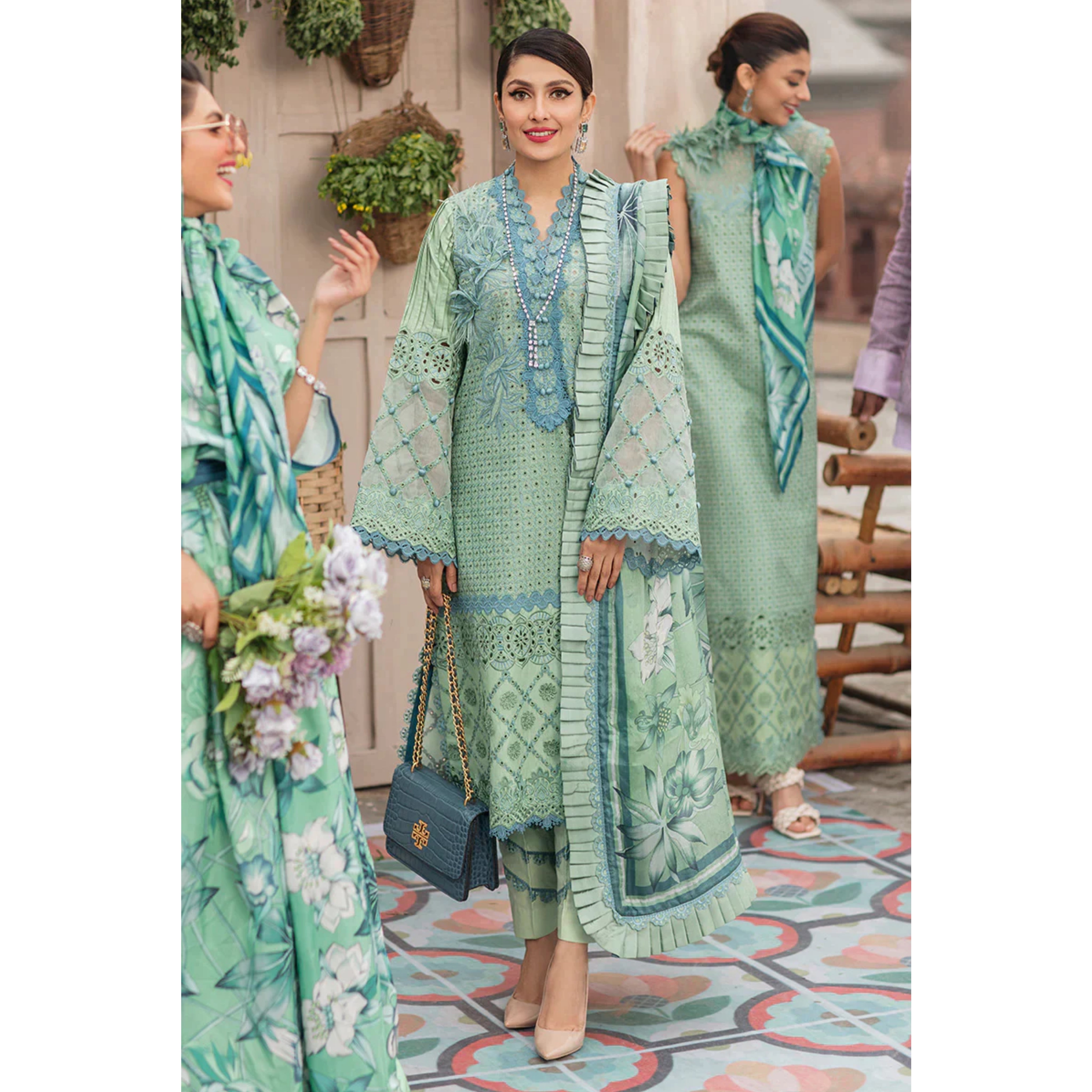 NA-21 : 3-PIECE UN-STITCHED EMBROIDERED PREMIUM LAWN DRESS