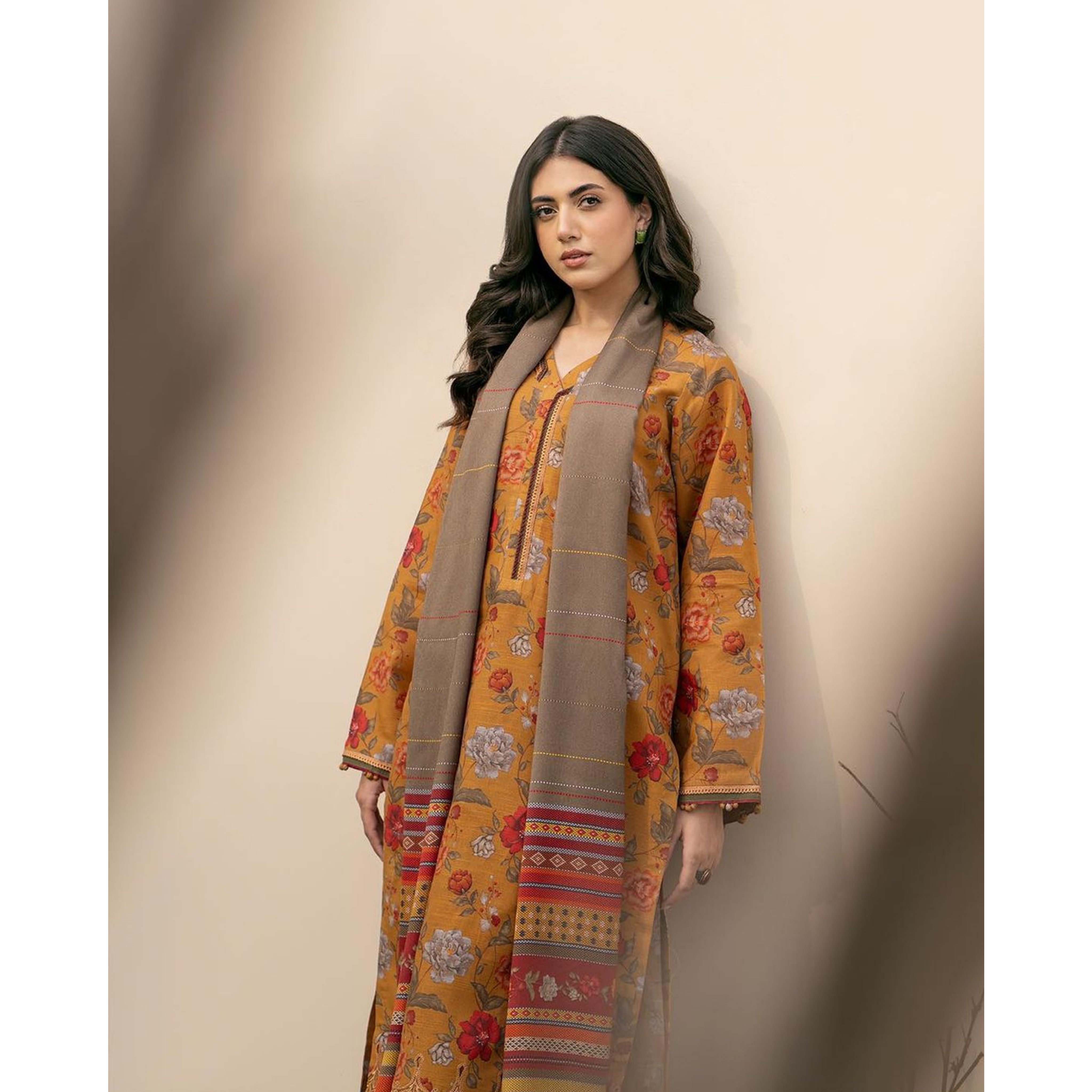 OA-03 : 3 PIECE UN-STITCHED PREMIUM LAWN DIGITAL PRINTED DRESS