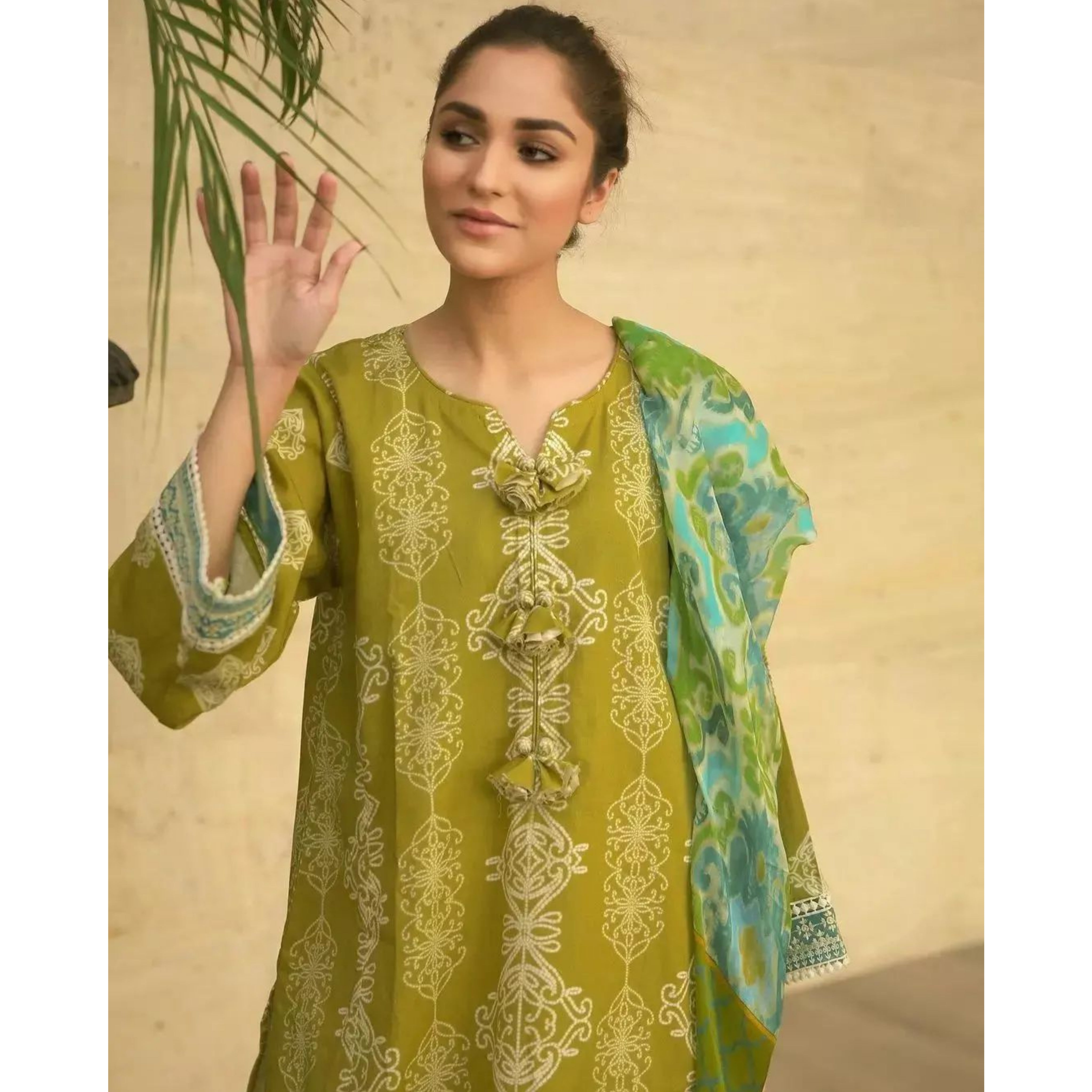 ZA-01 : 3-PIECE UN-STITCHED EMBROIDERED PREMIUM LAWN DRESS