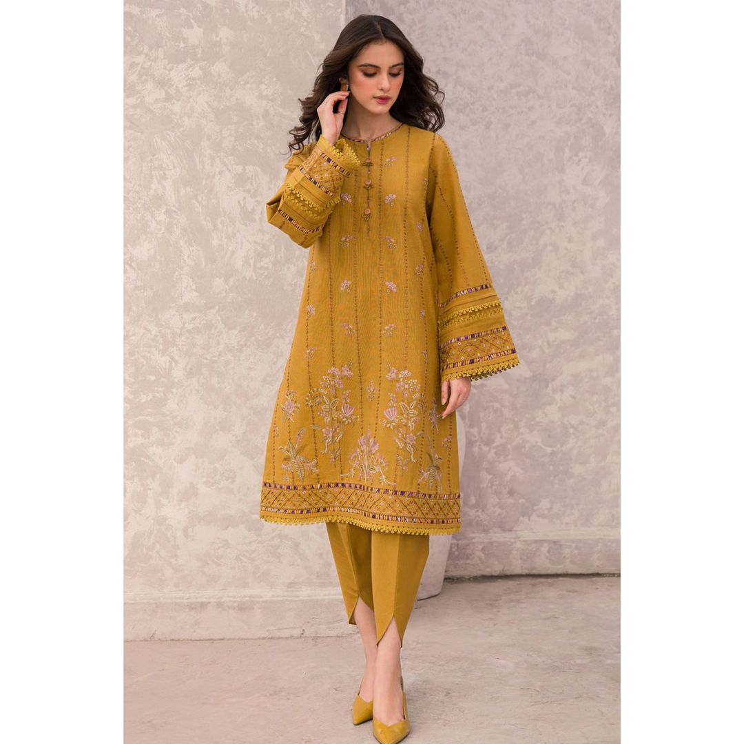 NA-28 : 3-PIECE UN-STITCHED EMBROIDERED PREMIUM LAWN DRESS